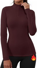 Gyabnw Gym Tops for Women Thermal Long Sleeve Top Running Workout Yoga Sports H