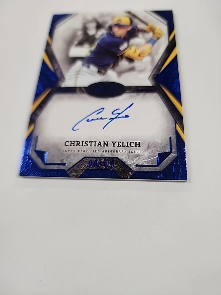 2025 Topps Tier One Christian Yelich Auto Blue /25 ZP - Image 2 of 3
