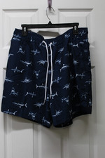 George Men's Swim Trunks-Blue- 6" Inseam-Large 36-38 -NWT