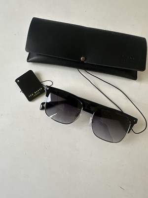 Ted Baker Floyd Sonnenbrille schwarz Club UV-Gläser £100 mit Etui NEU