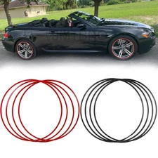 Set of 4 Car Rim Edge Trim Protector Wheel Ring Tire Guard Aluminum Alloy For M6