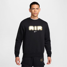 Image of NIKE Mens Black Sportswear Air Fleece Crew Neck Sweatshirt Small BNWT C615