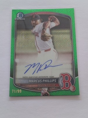2025 Bowman Chrome Baseball Marcus Phillips Green Mojo Refractor Auto /99 