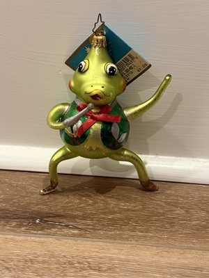 Vintage Radko Froggy B. Good Musical Frog Christmas Ornament Singer VHTF