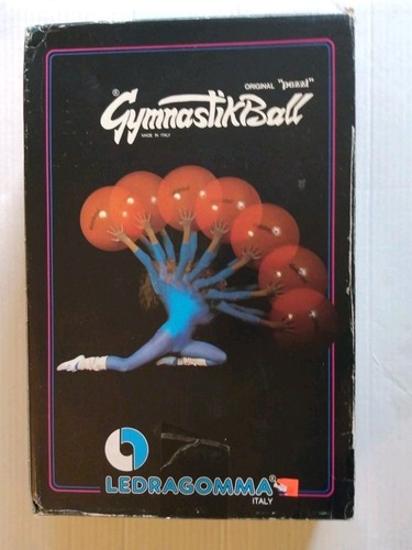 gymnastics ball Gymnastikball Ledragomma Green Vtg