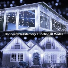 13 130ft Curtain Icicle Lights Wedding Party LED Fairy Christmas Indoor Outdoor