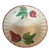 blue ridge southern pottery bowl with strawberries-Vintage-handpainted MCM 