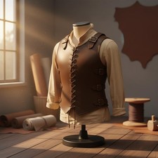 Wikinger Cosplay Schutzausrüstung Weste nordisch inspiriert Kunstleder Halbkürass