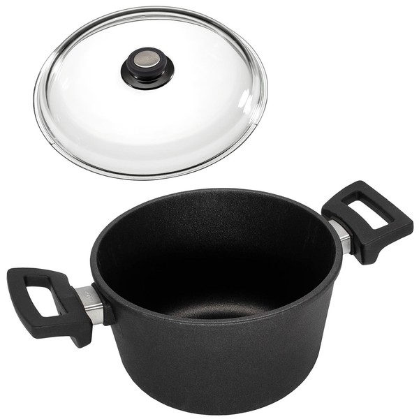 Eurolux Kochtopf Beschichtet Induktion Guss Topf 20 Cm Antihaft Aluguss & Deckel-image