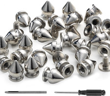 100 Sets Spikes and Studs 9.5MM Spikes for Clothing Metal Studs Rivets for Leath