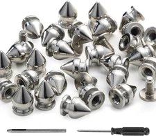 100 Sets Spikes and Studs 9.5MM Spikes for Clothing Metal Studs Rivets for Leath