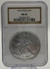 1993 $1 1-oz American Silver Eagle NGC MS69 Brown Label