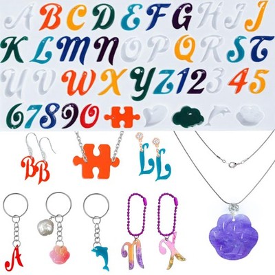 DeryArcle Silikonformen Alphabet Buchstaben & Zahlen für DIY Schmuckprojekte