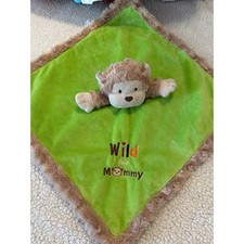 Okie Dokie Monkey Lovey Security Blanket Wild for Mommy Faux Fur Satin 2011