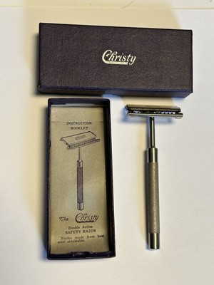 Vintage 1920's Christy Advertiser Single Edge Safety Razor in Original Box