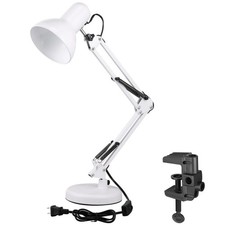 Metal Desk Lamp Adjustable Swing Arm Interchangeable Base Clamp Reading Light