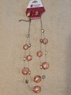 Peach Costume Jewelry Necklace And Earrings Set — photo 1