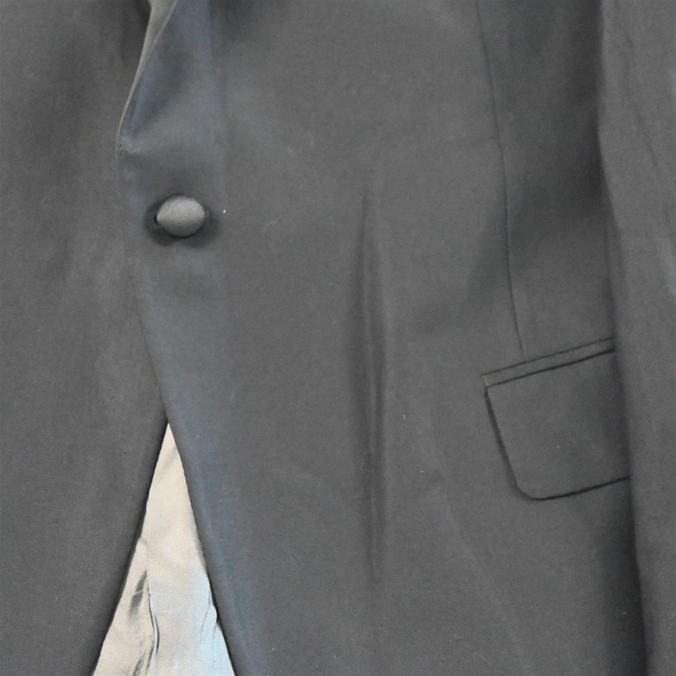 NUEVO Abrigo Chaqueta Esmoquin Hart Schaffner Marx 46R Negro 100% Lana Nueva York EE. UU. Foto 3 de 4