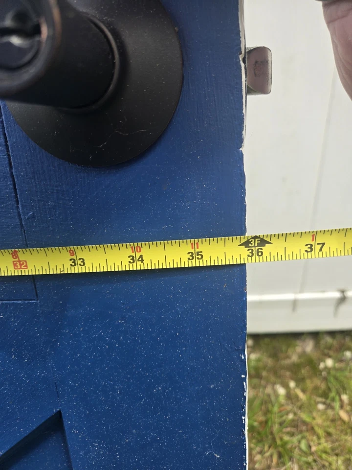 Puerta de entrada antigua de madera maciza con ventanas de cristal. 36 x 80 x 1 3/4 años 60 Foto 2 de 4