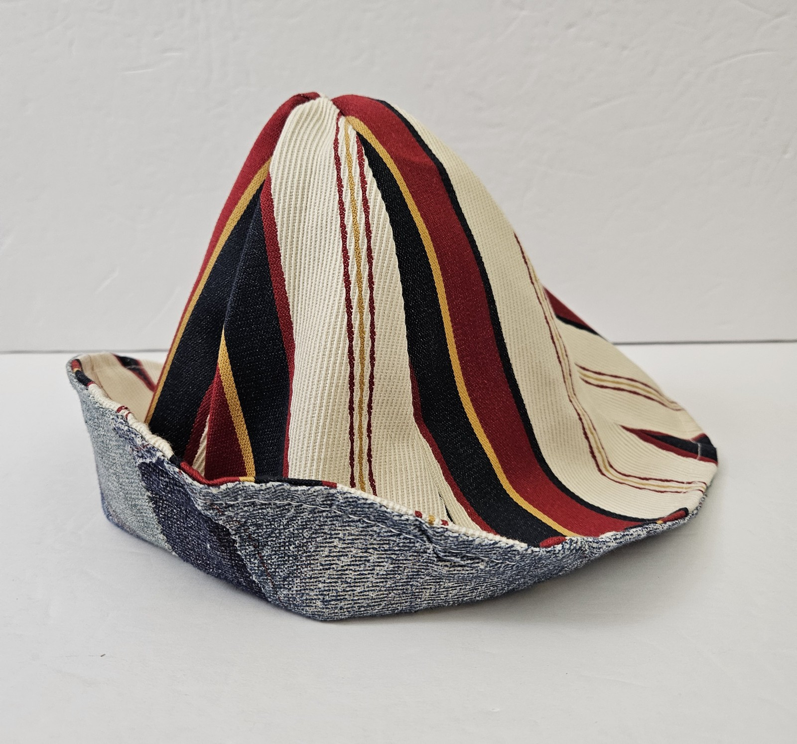 Denim Patchwork Reversible Tulip Hat Multicolor V… - image 5