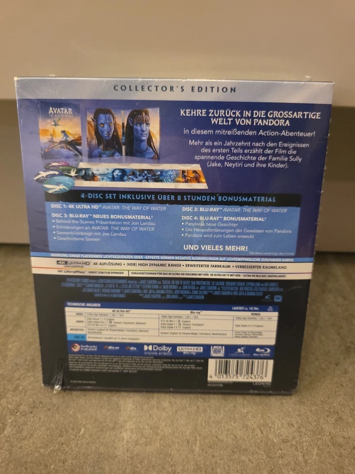Avatar: The Way of Water (4K Ultra HD Blu-ray + Blu-ray) 4 Disc Set Neu - Bild 2 von 3