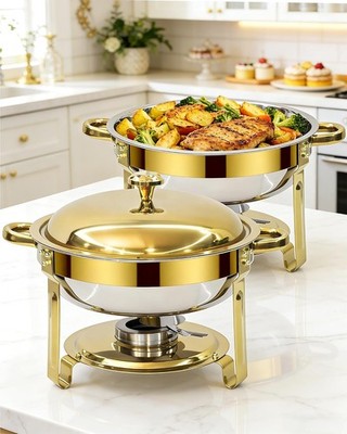 Chafing Dishes für Buffet 1er Pack 6L PARTY PARTY Gold Speisenwärmer MHseAtic