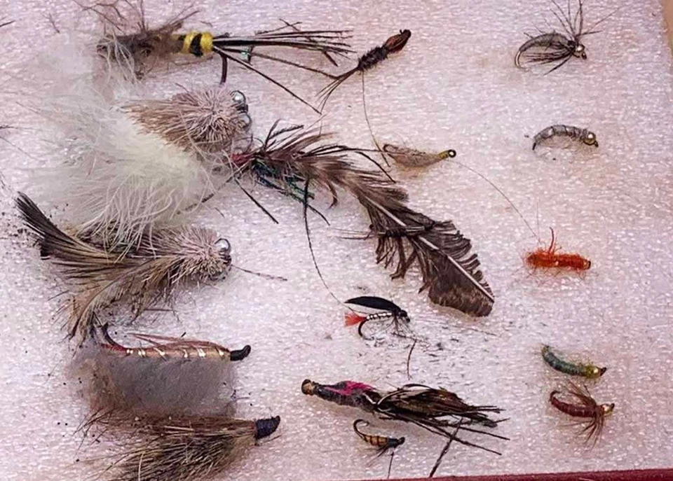 Angelköder Fliegenfischen Alt Antik Fliegen Köder Box Konvolut - Bild 3 von 4