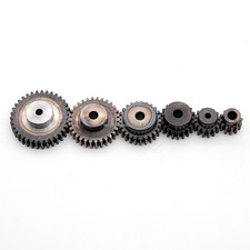 Spur Gear Motor Pinion Gear 1.5Mod 12T - 80T With Step 45# Steel With Set Screws