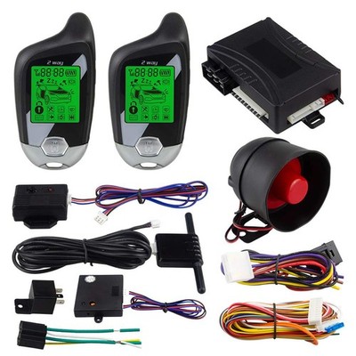EASYGUARD EC202 2 Way car Alarm System with LCD Pager Display Remote Engine S...