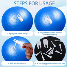 12 Pcs Exercise Ball Plug Replacement Kit Yoga Ball Fitness Exercise Ball Air...