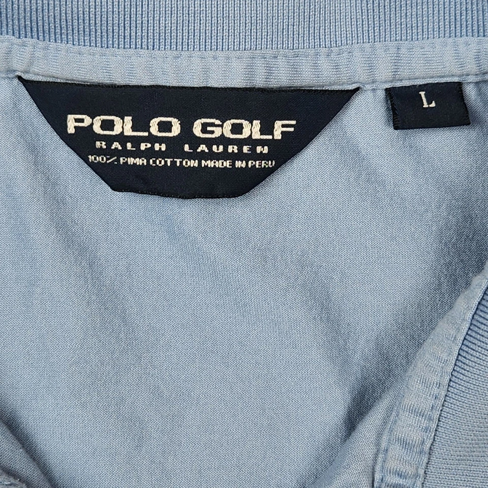 Polo Golf Ralph Lauren Polo Shirt Mens Large Blue Pima Cotton Whistling Straits - Image 4 of 4