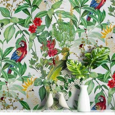 Tropical Rainforest Green Plants Floral Self-Adhesive Wallpaper