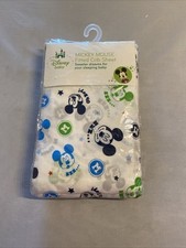 NEW IN PACKAGE VINTAGE DISNEY MICKEY MOUSE FITTED BABY CRIB SHEET MULTICOLORED