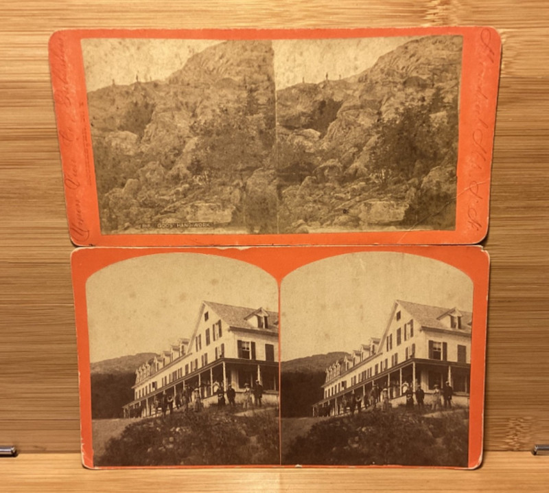 C. 1870s Pair Of Stereoviews Of  Mount Monadnock & Mountain House - NH