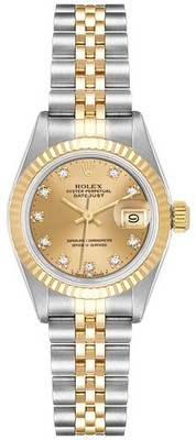 Rolex Lady-Datejust 26mm Champagne Dial Women's 18k Gold & Steel