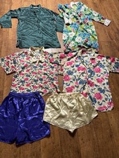 Lot Of VICTORIA S SECRET Silky Satin Shiny Vintage Gold Label Robe Pajamas S M L