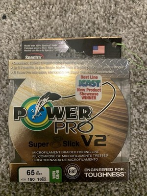 Power Pro Super 8 Slick V2 Braid Fishing Line Hi-Vis Aqua Green 65lb 150yd