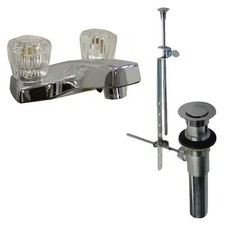 Dominion Faucets 77-1006 Rigid Bathroom Faucet, Chrome, 2 Holes, Knob Handle