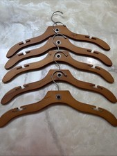 5 Vintage American Eagle Outfitters Clothes Hangers Wooden With Rubber Grips