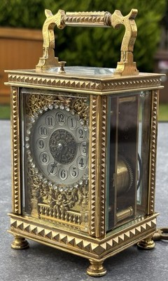 Seltene große antike Repetier Kutschenuhr, französische Herstellung