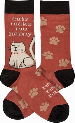 Primitives by Kathy Socks - ''CATS MAKE ME HAPPY REALLY REALLY HAPPY'' NWT