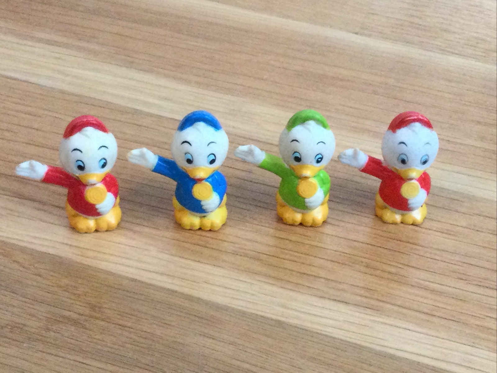 Vintage Disney Donald Duck Nephews Huey Dewey Louie Pencil Topper Figurines Lot