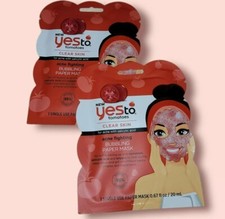 Set of 2 Yes To Tomatoes Clear Skin Acne Fighting Bubbling Paper Packs New