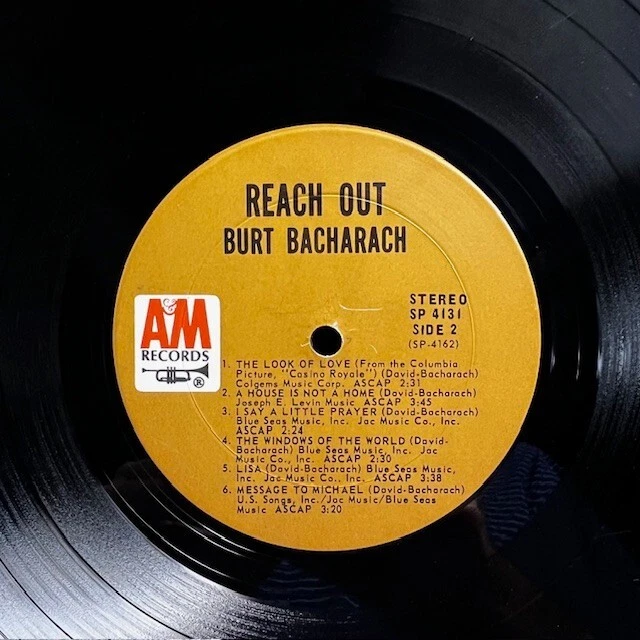 BURT BACHARACH - Reach Out LP in SHRINK w/ INNER - 1967 A&M SP4131 Vinyl NM Foto 4 de 4