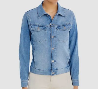 $199 DL1961 Women's Blue Vika Classic Denim Jean Jacket Coat Size L