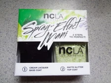 NCLA Night Rider Nail Polish Duo Kit Spray Effect Mani .5 oz each New in Box
