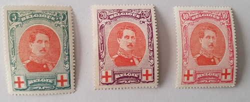 België: 132-134 MH Albert I in medaillon
