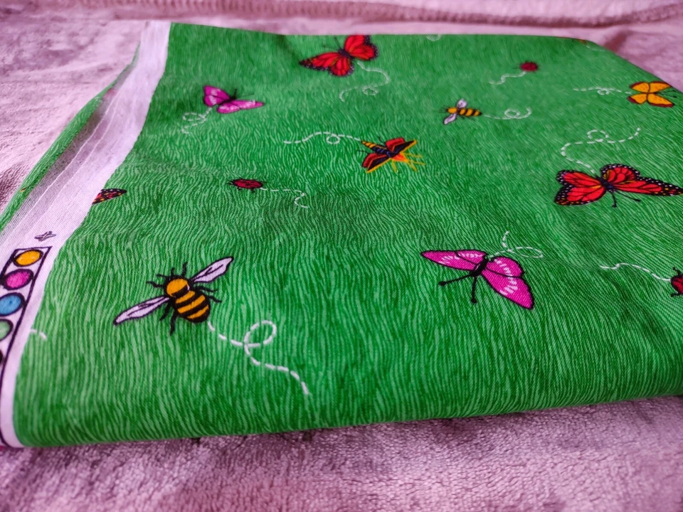 Tecido Vintage Traditions 1996 Verde, Insetos Insetos Tecido de Algodão 43"x62" 1.7yds - Imagem 2 de 4