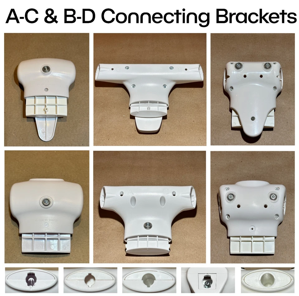 Soportes de conexión de riel de repuesto MamaRoo A-C B-D tapas de plástico 4 piezas para mamá Foto 2 de 3