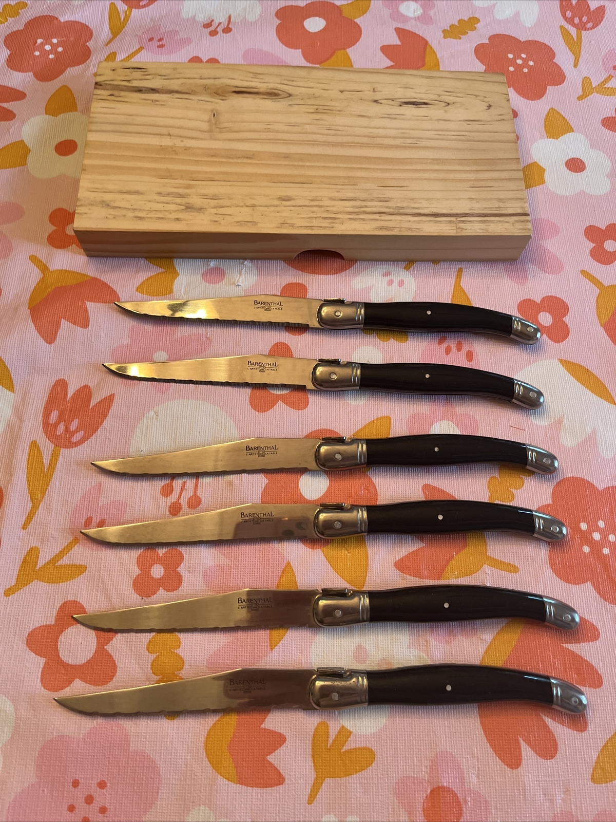 Set of 6 Barenthal L’Artet La Table France Bee Handle Steak Knives In